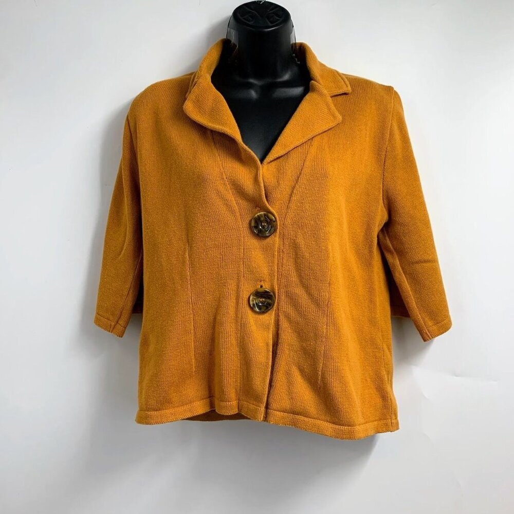 Willow Women's 2 Button‎ Knit Cotton Short Sleeve Collared Shirt Size M